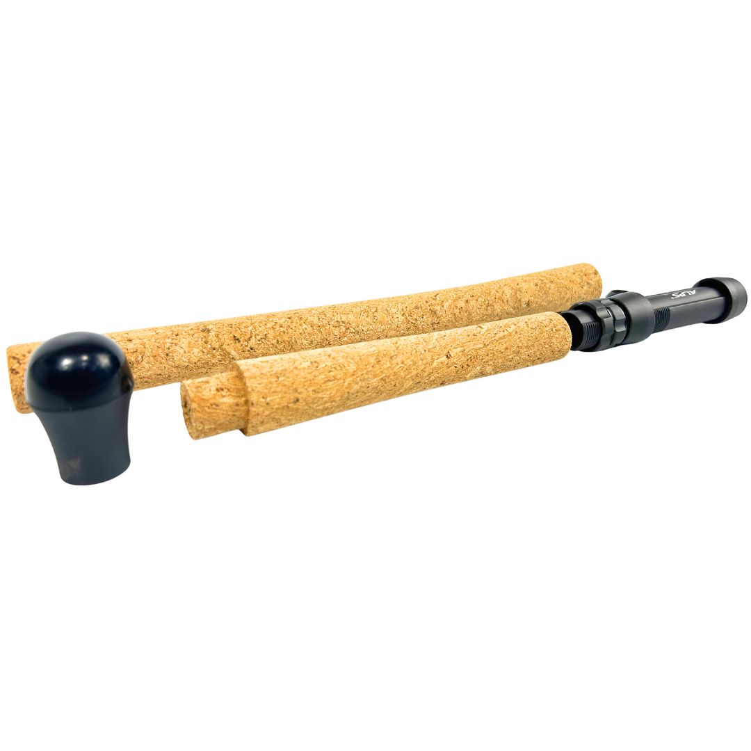 Piscari Composite Cork Mooching Rod Grip Kit with ALPS Size 18 Reel Seat – Satin Gray Titanium