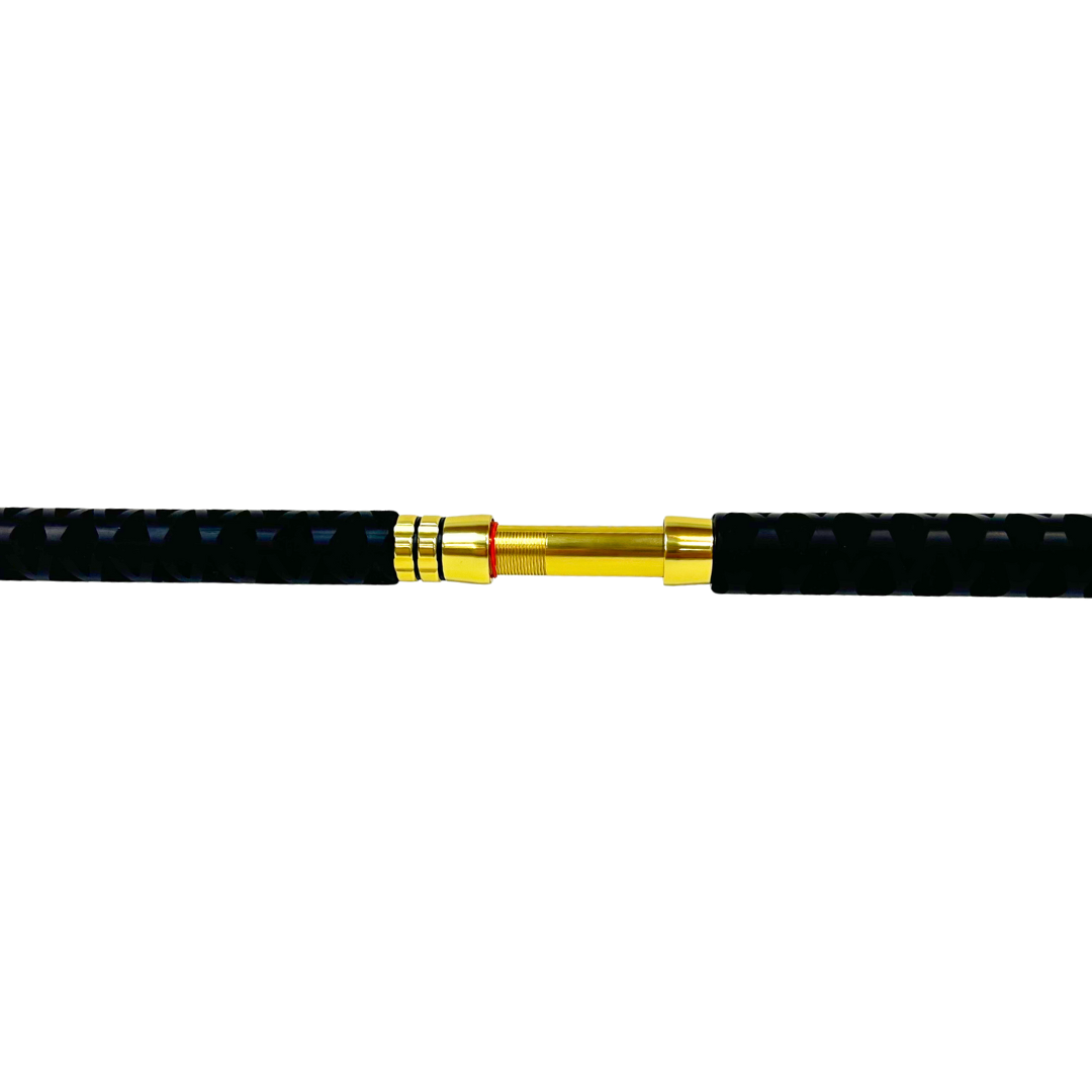SELECT BLEND HALIBUT 5'8" 50-100# XTRA HEAVY SPIRAL WRAP (GOLD TRIM)
