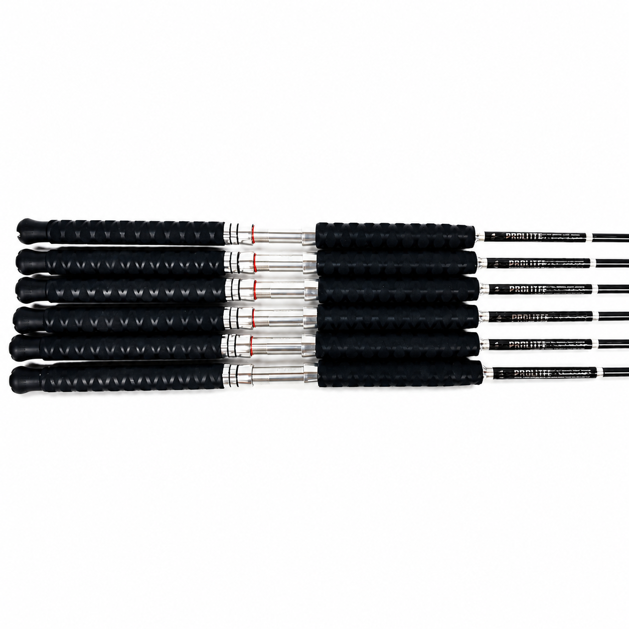 Prolite Carbon X 6-Rod Saltwater Boat Rod Set | 7' 20–40 lb Live Bait, Tuna, Cobia & Albacore