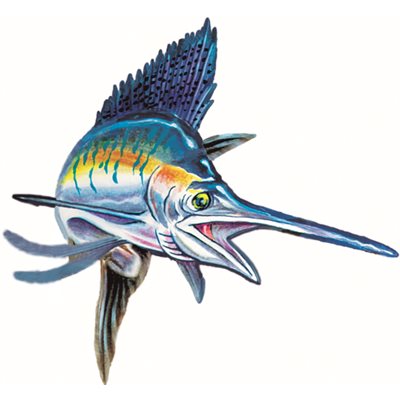 DCL177 - Decal Sailfish (Action) 1.11" x 1.19" (C445)