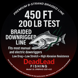 DL-DRBRAID-200-450 — DeadLead 200lb 450ft Braided Downrigger Line (DL-DRBRAID-200-450)
