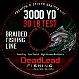 DL-BRAID-30-3000 — DeadLead 30lb 3,000yd Premium 8-Strand Braided Fishing Line (DL-BRAID-30-3000)