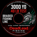 DL-BRAID-40-3000 — DeadLead 40lb 3,000yd Premium 8-Strand Braided Fishing Line (DL-BRAID-40-3000)