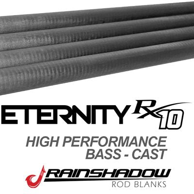 ETEC79H-SS — Rainshadow Eternity RX10 Bass Casting 7'9" 1 pc Heavy Eternity Rx10 Bass Casting Rod Blank - Sanded Swirl Raw Graphite (ETEC79H-SS)