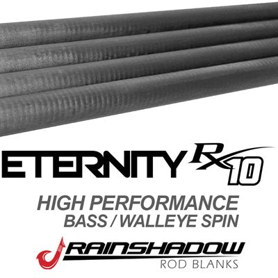 ETES79ML-SS — Rainshadow Eternity RX10 Bass Casting 7'9" 1 pc Medium-light Eternity Rx10 Bass Casting Rod Blank - Sanded Swirl Raw Graphite (ETES79ML-SS)