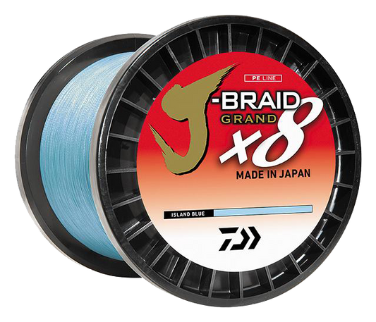 J-BRAID GRAND 8X BULK SPOOL ISLAND BLUE 80# (BY THE YARD)