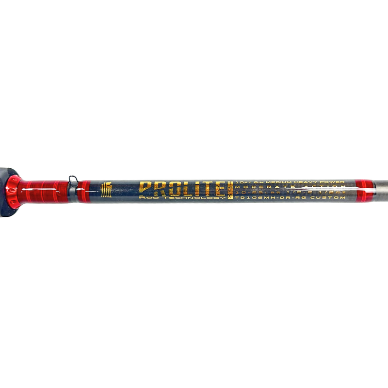 Prolite 10'6" Salmon Downrigger Trolling Rod 10–25 lb | Medium Heavy Takedown DR Red & Gold