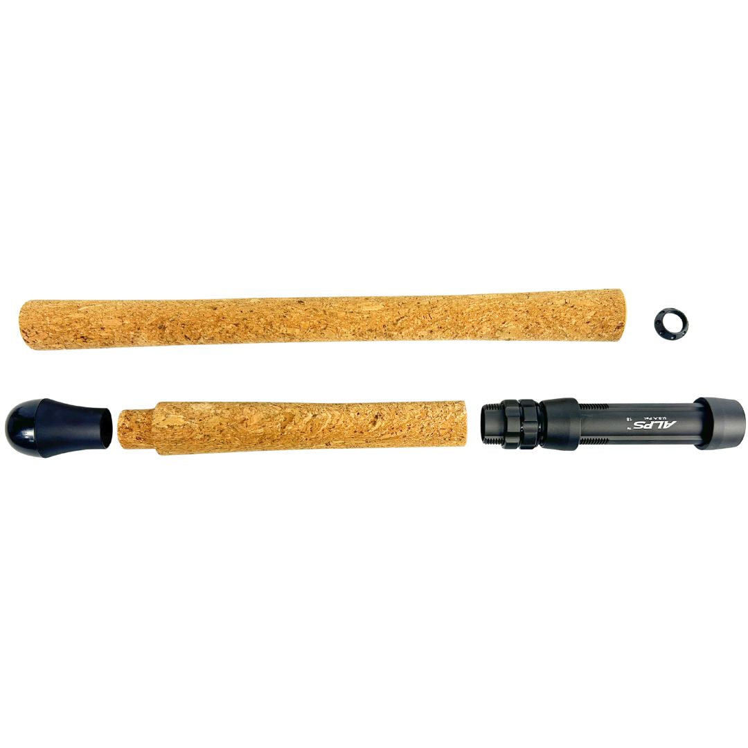 Piscari Composite Cork Mooching Rod Grip Kit with ALPS Size 18 Reel Seat – Satin Gray Titanium