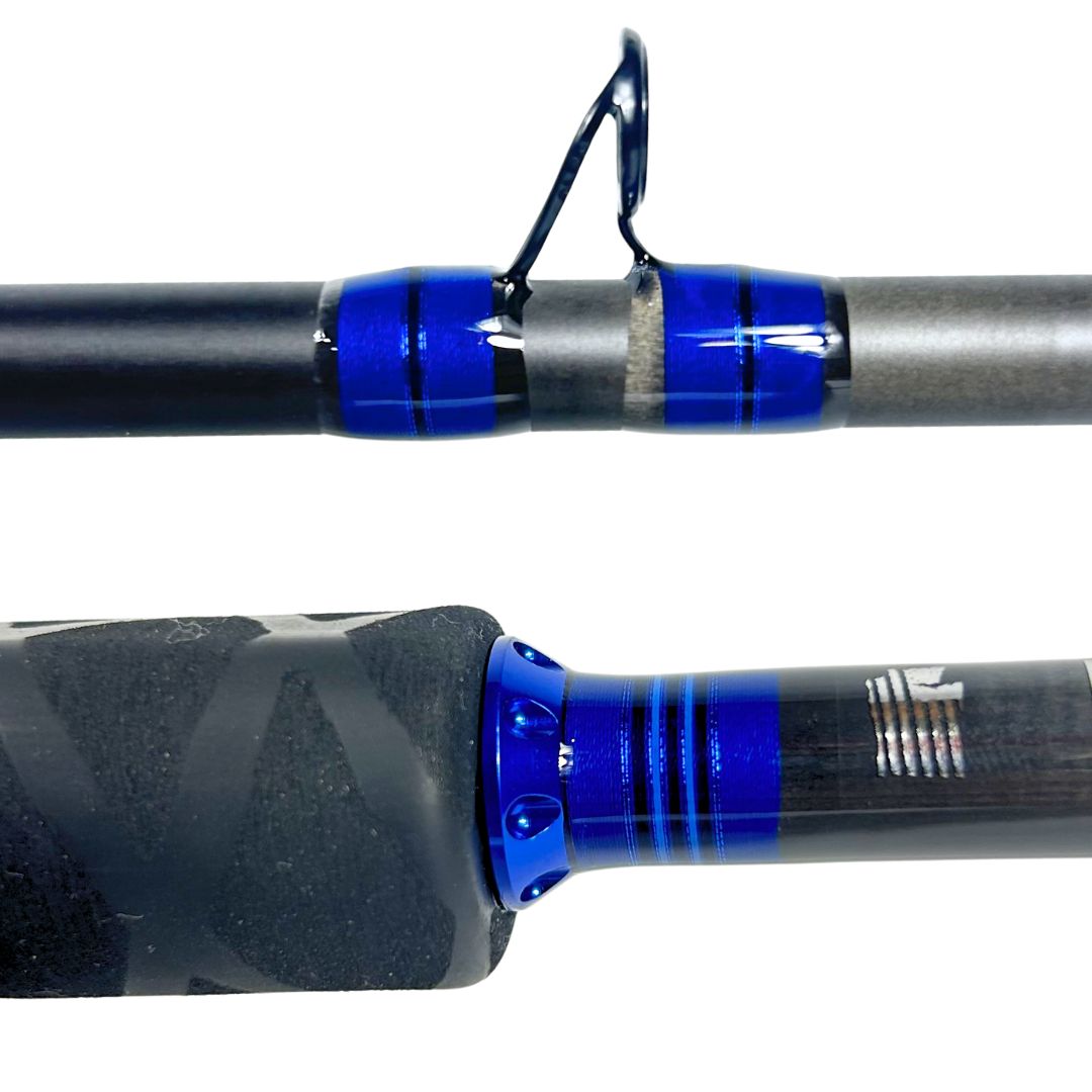 Prolite 10'6" Medium Heavy Salmon Downrigger Trolling Rod – Takedown, 10-25 lb – Blue/Black