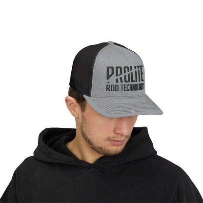 Snapback Trucker Cap Black Prolite Logo Mid-Profile Fit Breathable Mesh Back Adjustable