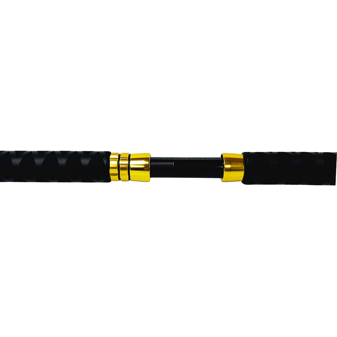 SELECT BLEND HALIBUT 6'6" 30-60# HEAVY SPIRAL WRAP (GOLD/BLACK TRIM)