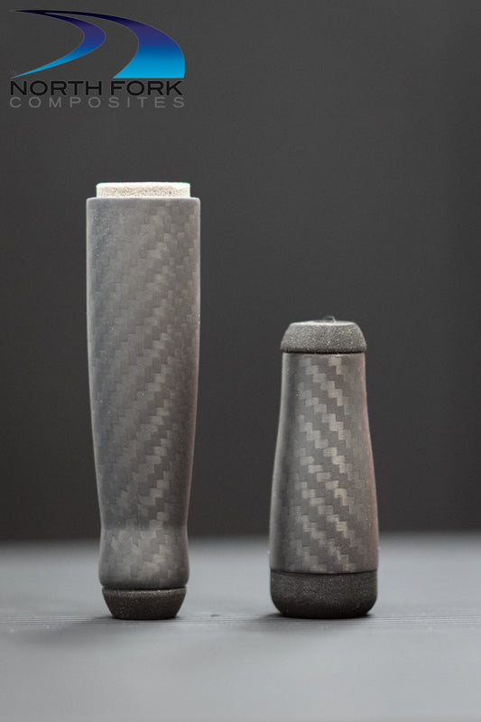 3.75"/2.0" Split "Flor" Soft Touch Carbon Rear Grip and Fighting butt (3K Larger carbon pattern)