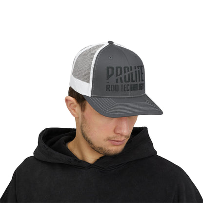 Snapback Trucker Cap Black Prolite Logo Mid-Profile Fit Breathable Mesh Back Adjustable