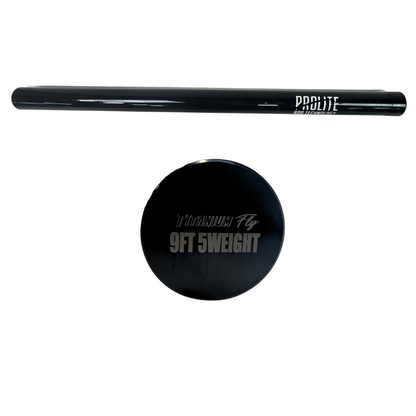 TITANIUM FLY 9'0" 5-WEIGHT 4-PIECE WITH CARBON TUBE / TITANIUM TRIM PACKAGE WITH NEON PINK WRAPS