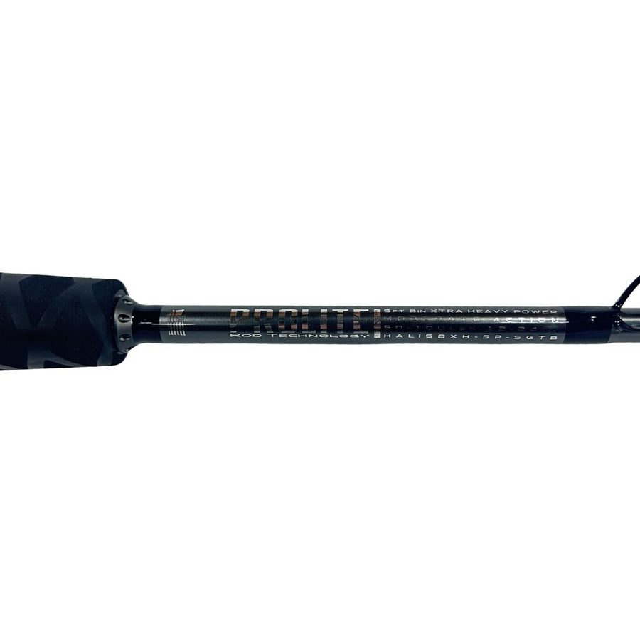 Prolite 5'8" Halibut & Deep Drop Casting Rod 50–100 lb | Extra Heavy Custom Spiral Wrap (Grey/Black)