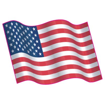 DCL218 - Decal American Flag (Waving) .50" x .70" (FL3-USA-WAVE)