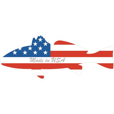 DCL221 - Decal Fish Flag (USA) Silver Lettering .56" x 1.47" (C907)