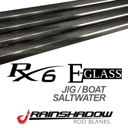 RCJB90H-CG — 6'6" RainShadow RX6 / E Glass Blank Medium-Light Fast Line 10-20lb. RX6 Graphite/E-Glass Clear Gloss (RCJB90H-CG)