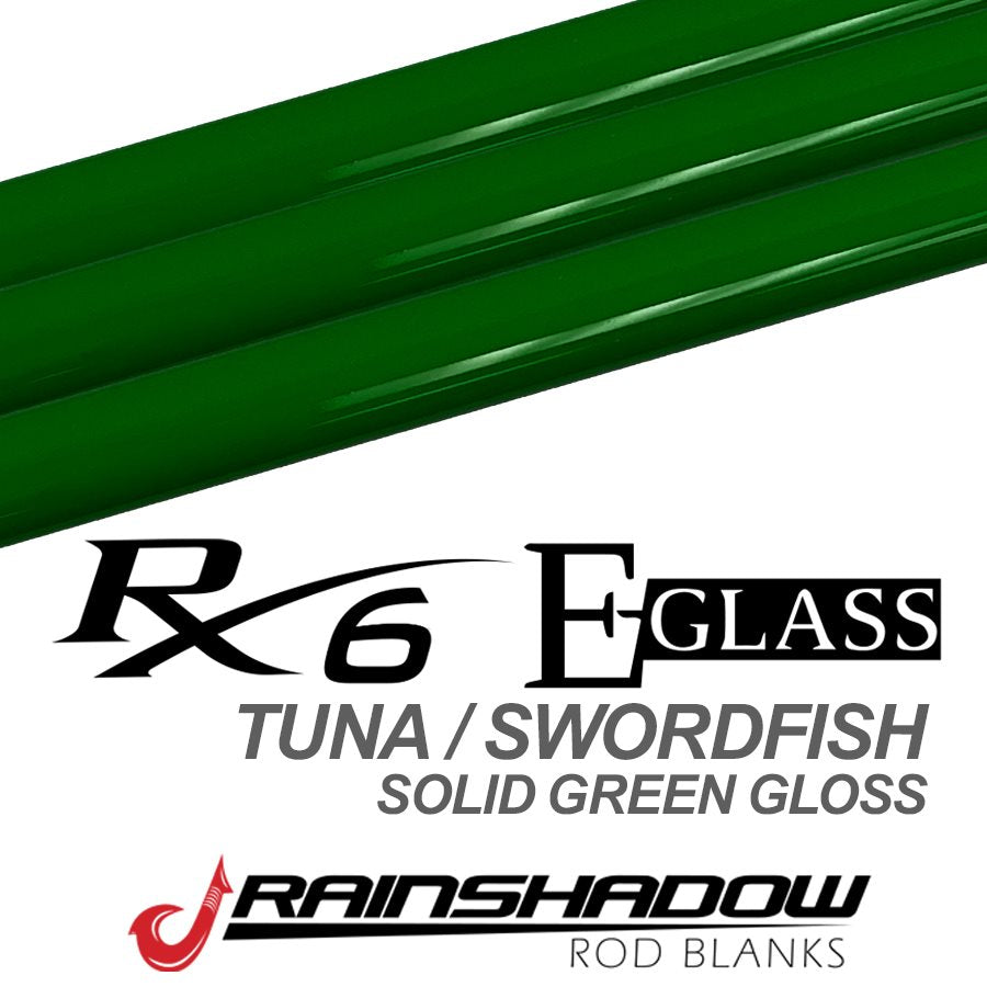 RCTB76XXXXH-GG — 7'6" RainShadow RX6 / E Glass Blank XXXX Heavy Xtra-fast Line 80-130lb.lb RX6 Graphite/E-Glass Solid Green Gloss (RCTB76XXXXH-GG)