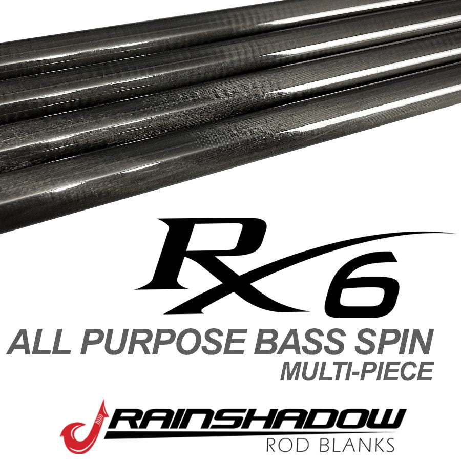 SB783-3CG — 4pc RainShadow RX6 Spinning Blank Light Fast Line 4-8lb. RX6 Graphite Clear Gloss (SB783-3CG)