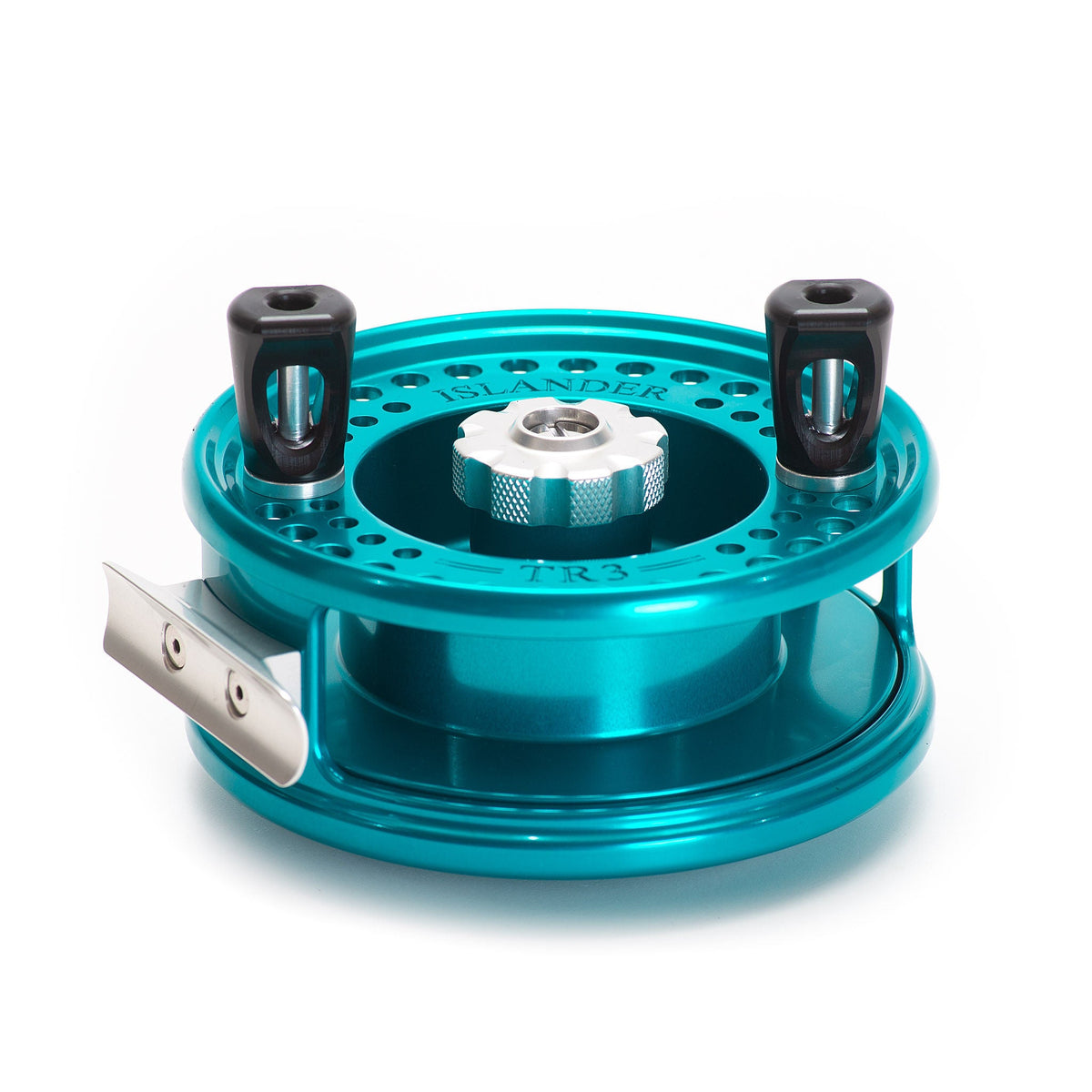 Islander TR3 Teal mooching reel, side profile showing spool width
