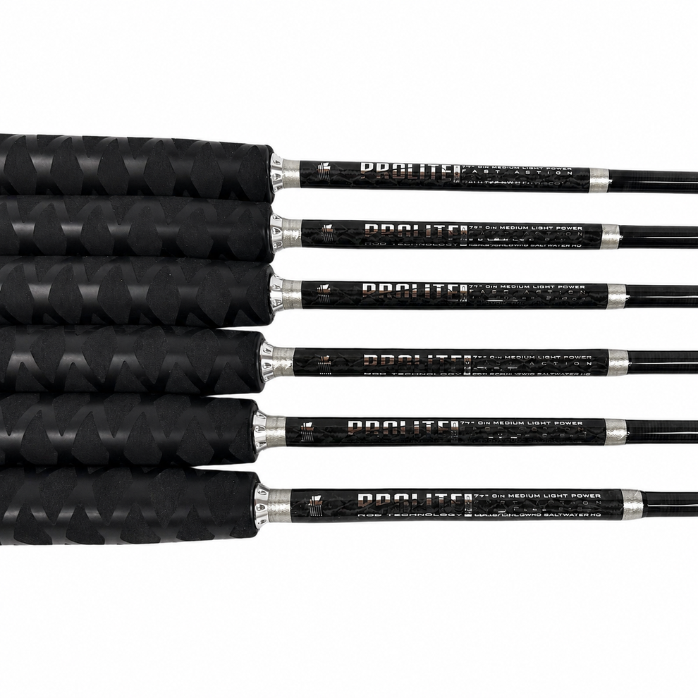 Prolite Rods Prolite Carbon X 6-Rod Saltwater Boat Rod Set | 7' 20–40 lb Live Bait ...